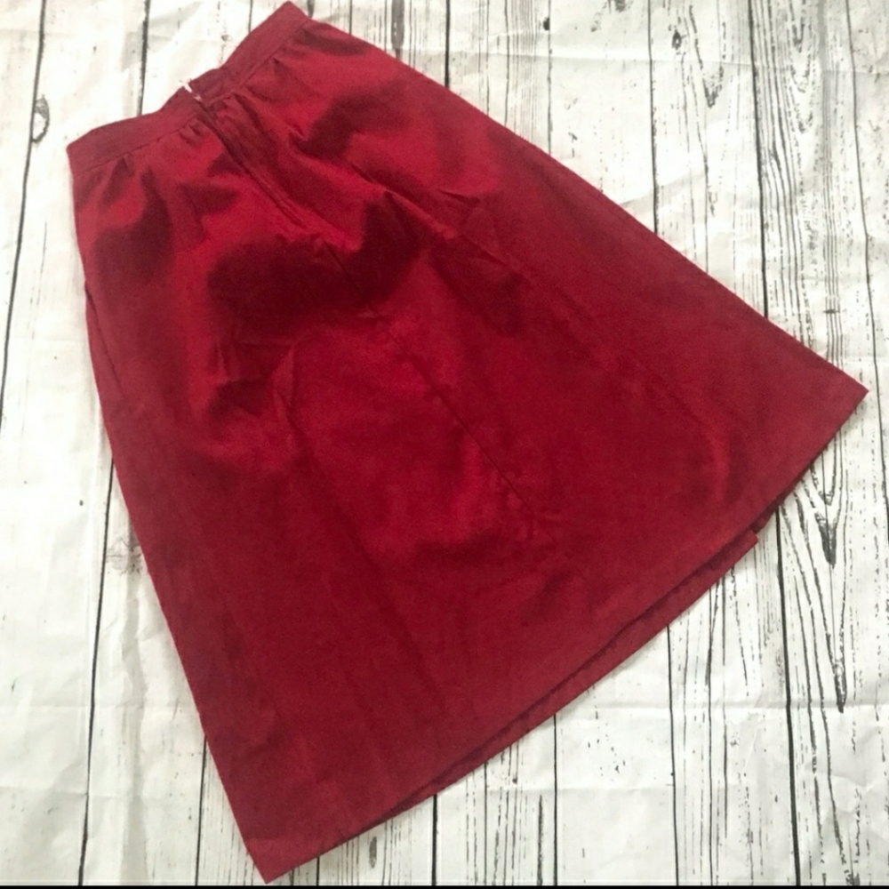 Vintage 1980s Scarlet red fit and flare skirt